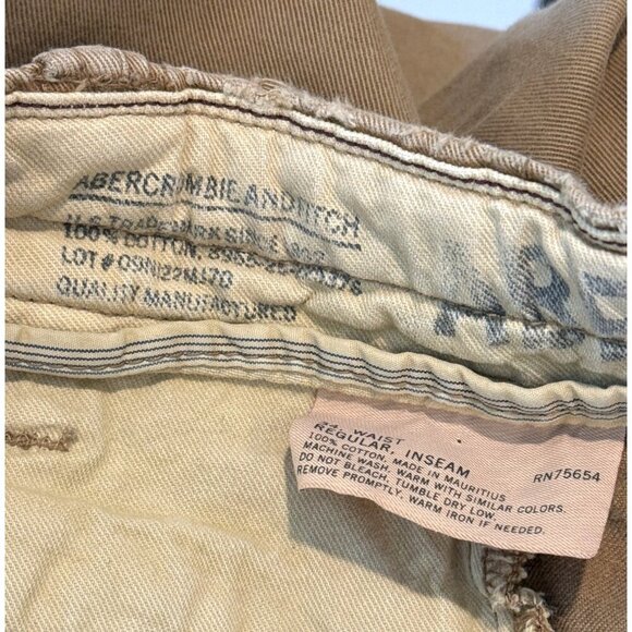 Abercrombie & Fitch Men's Cargo Pants Loose Fit Tan Size 34R - Picture 6 of 7